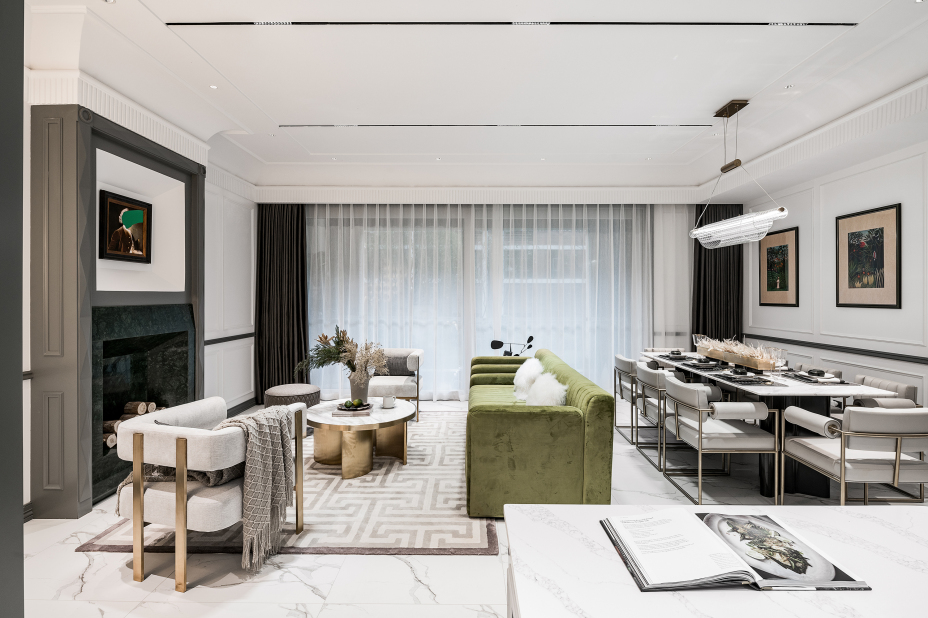 欧式轻奢风格家装设计室内装修效果图-客餐厅 欧式轻奢风格家装设计室内装修效果图-客餐厅